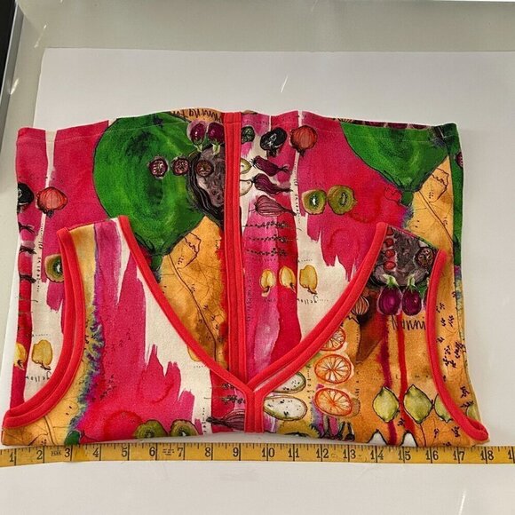 Aldo Martins Abstract Women's Tank Top Size 4 Cotton Made in Portugal #H1552 - Picture 5 of 8